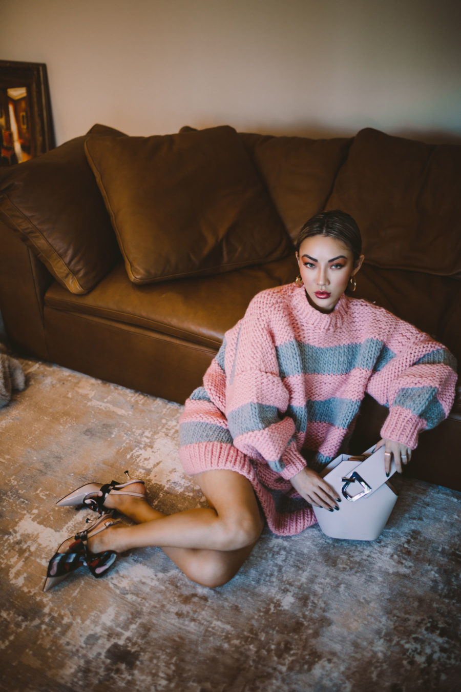 cozy must-haves for winter - mr. mittens stripe sweater // Jessica Wang - Notjessfashion.com