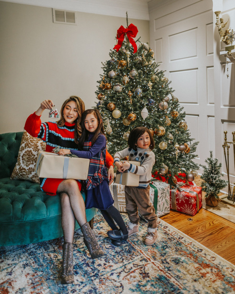 jessica wang sits by christmas tree and shares stocking stuffers for everyone // Jessica Wang - Notjessfashion.com