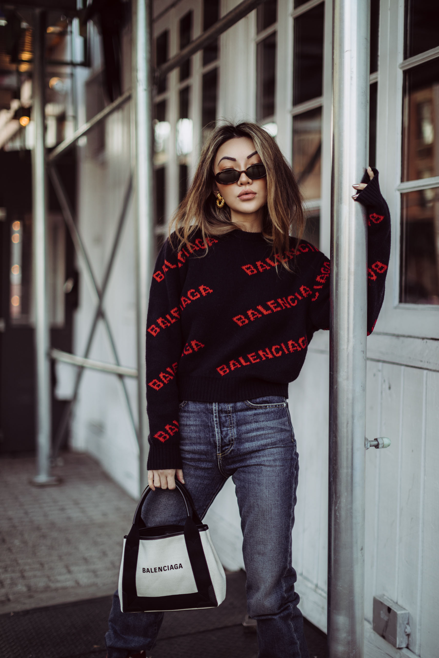 Balenciaga fashion sweater outfit