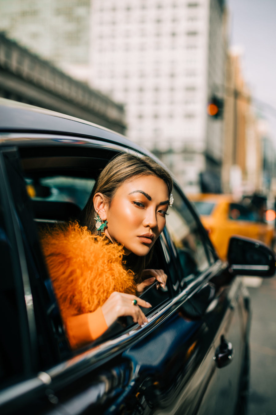 nyfw street style, nyfw spring 2019 street style, lisou margaux coat, mongolian fur coat // jessicawang.com