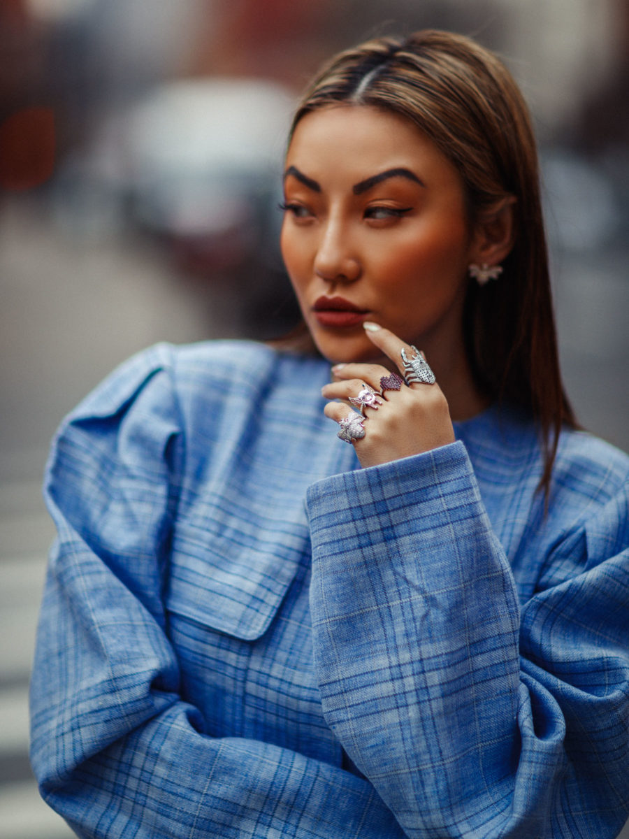 The Best Colors for Spring 2019, Colors fashion girls are wearing for spring, periwinkle fashion trend, light blue plaid dress // Notjessfashion.com