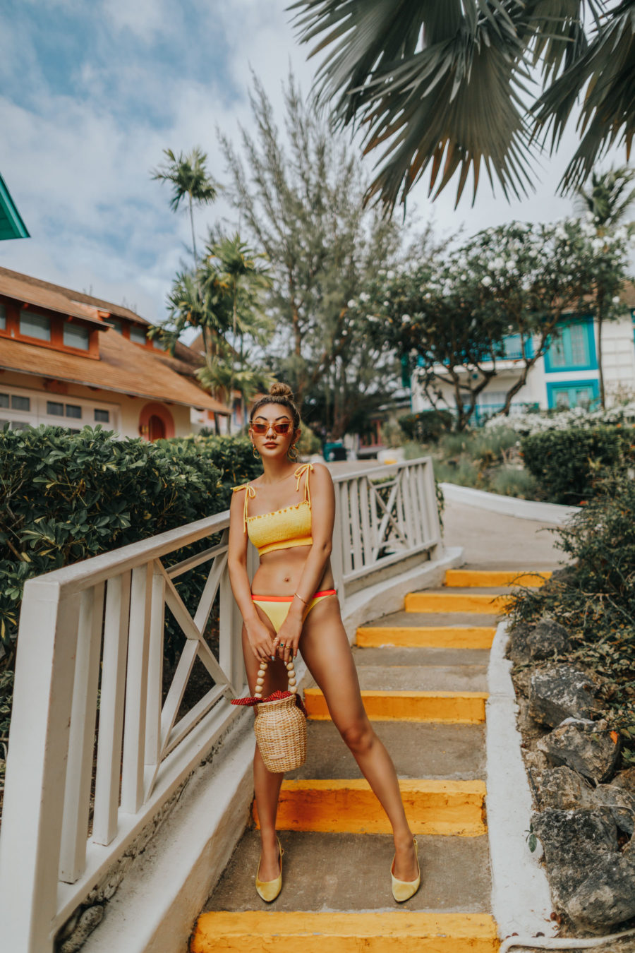 2021 swimwear trends - pastel yellow smocked bikini // Jessica Wang - Notjessfashion.com