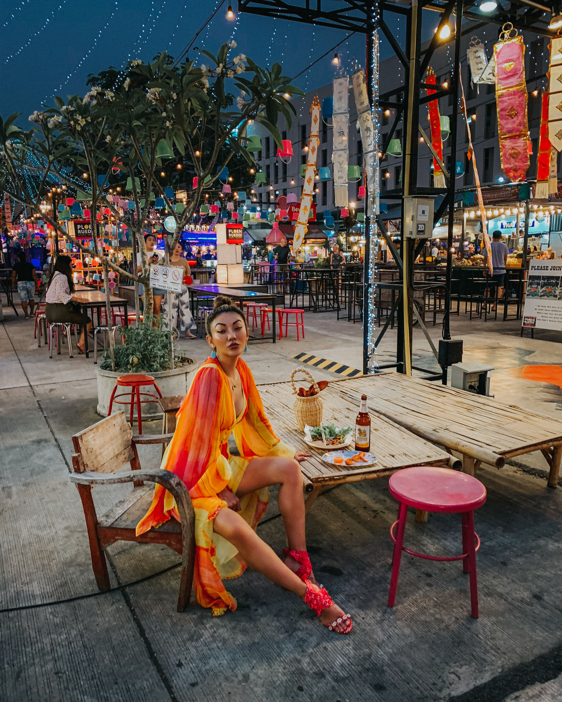 summer 2019 color trends, nights in chiang mai, orange dress, orange color trend // Notjessfashion.com