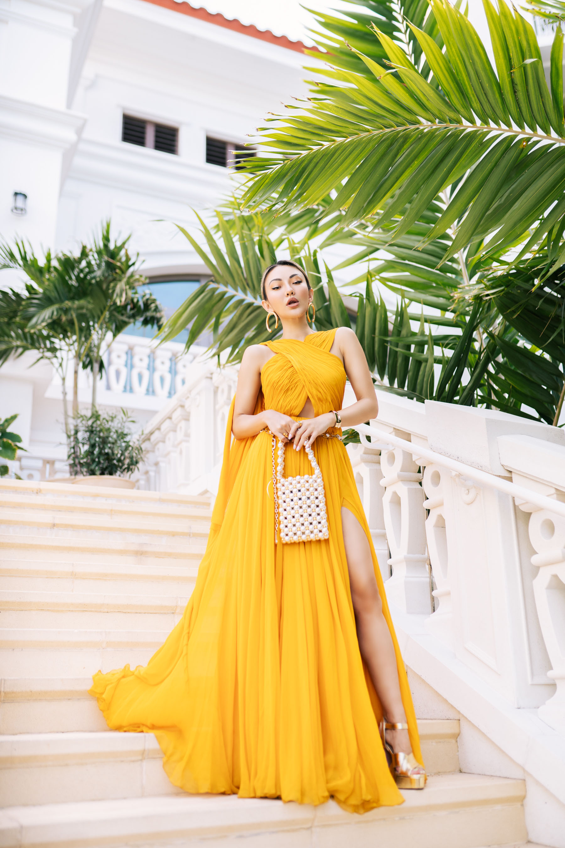 summer 2019 color trends, yellow jumpsuit, yellow for summer, yellow oscar de la renta dress, cannes france // Notjessfashion.com