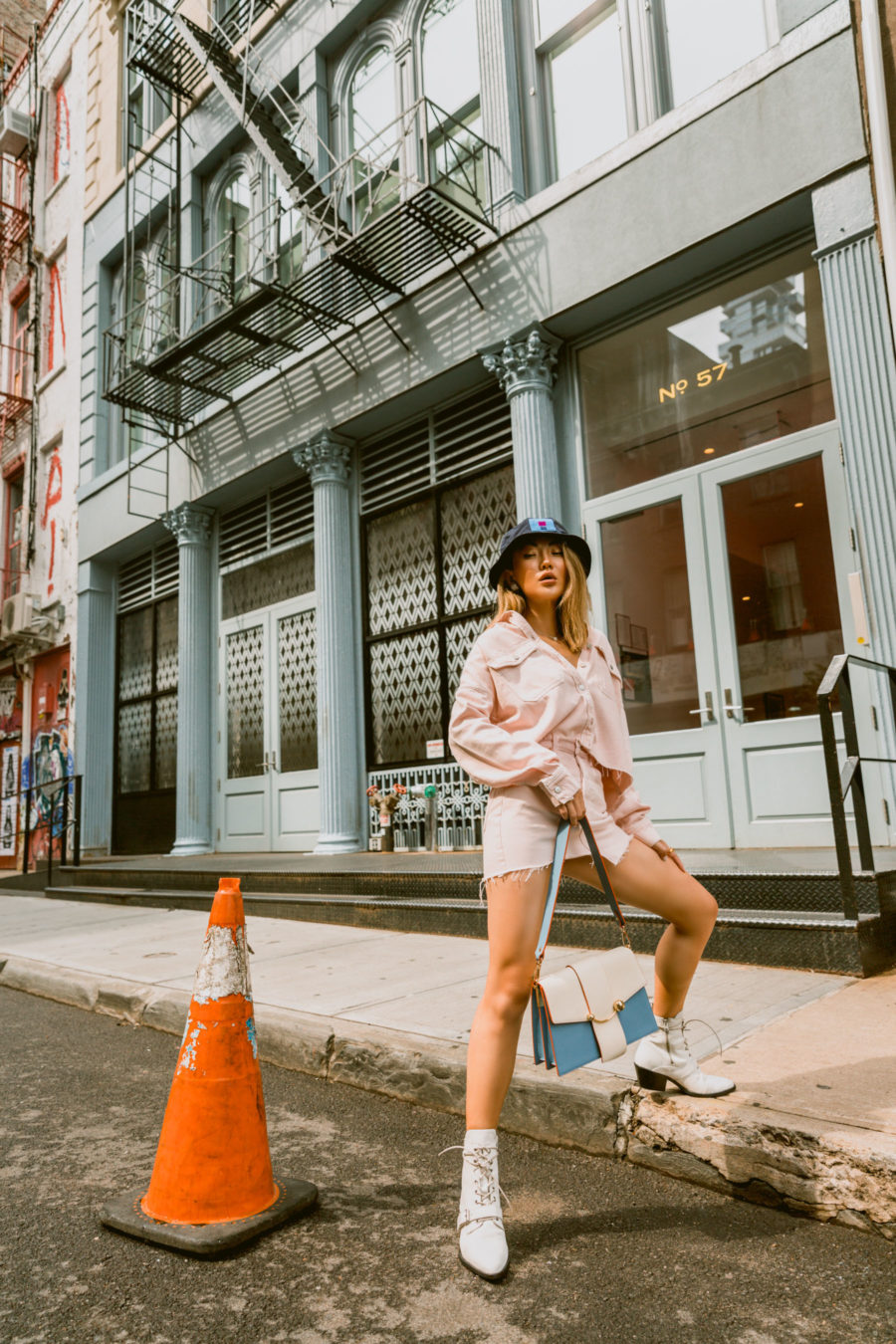 summer 2020 trends featuring bucket hat and denim outfit // Jessica Wang - Notjessfashion.com
