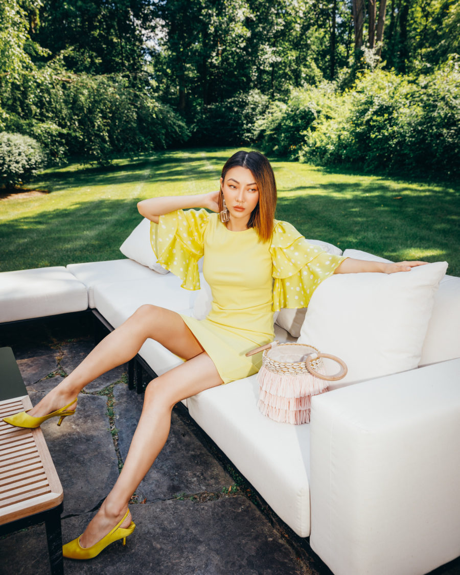 jessica wang sharing home upgrades while wearing jessica wang x amazon the drop dress // Jessica Wang - Notjessfashion.com