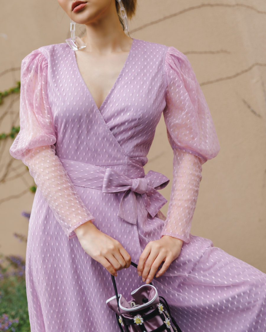 jessica wang x amazon the drop lavender wrap dress // Jessica Wang - Notjessfashion.com
