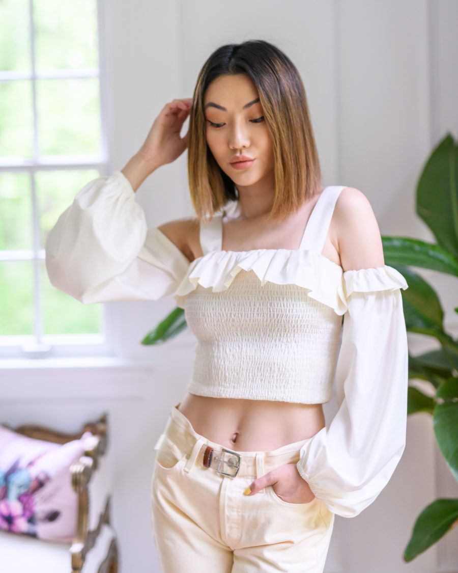 jessica wang x amazon the drop smocked crop top // Jessica Wang - Notjessfashion.com