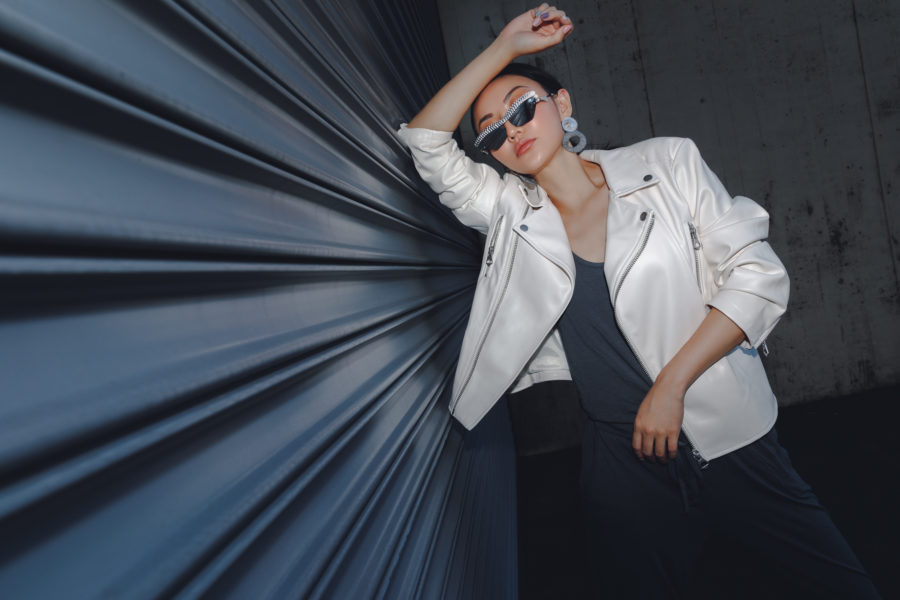 jessica wang wears walmart white leather jacket while sharing ways to transition your summer wardrobe to fall // Jessica Wang - Notjessfashion.com