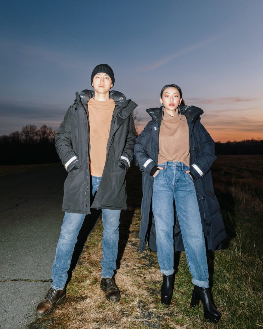 jessica wang and her husband wearing a casual winter outfit // Jessica Wang - Notjessfashion.com