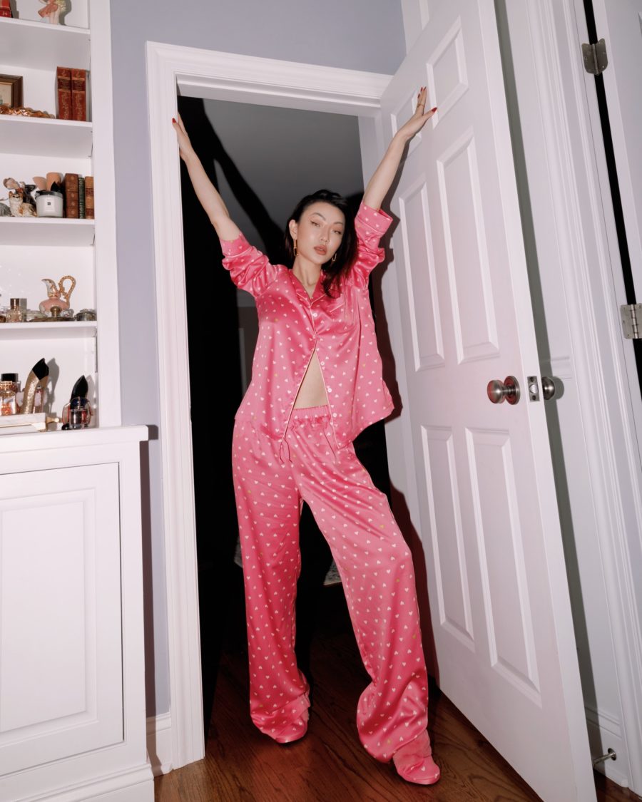 Jessica Wang wearing cozy pajamas while sharing her favorite self-care practices // Jessica Wang - Notjessfashion.com