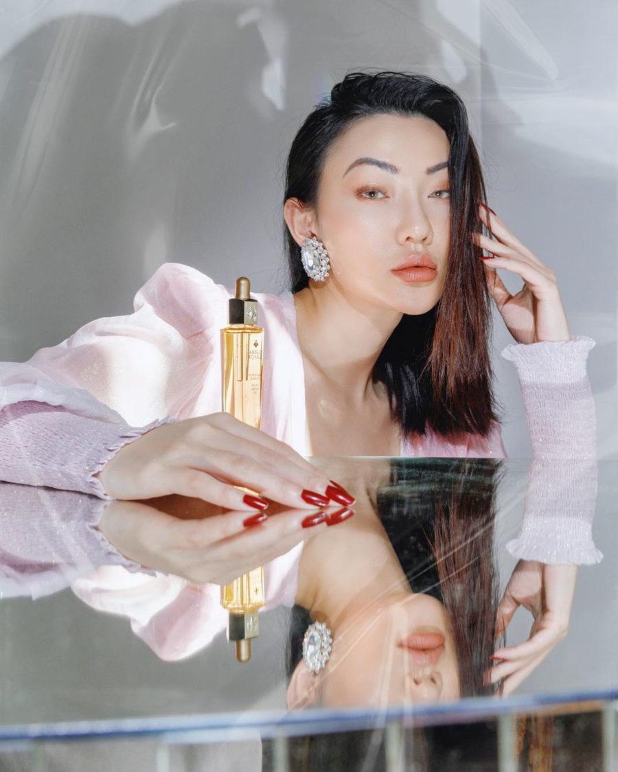 jessica wang wearing a dusty pink dress while sharing 5 cute nail trends to try for the summer // Jessica Wang - Notjessfashion.com