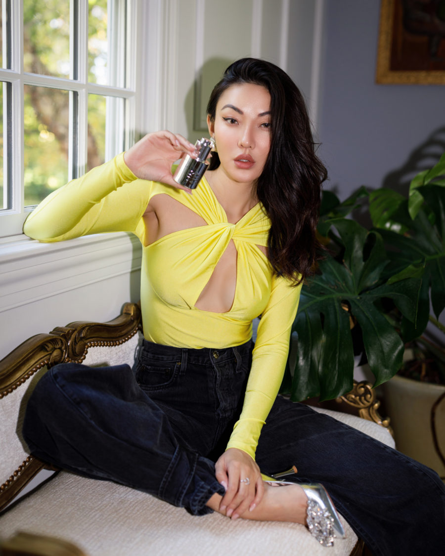 jessica wang wearing a yellow cutout top // Jessica Wang - Notjessfashion.com