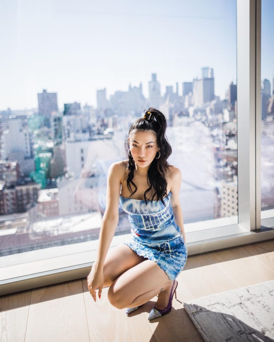 Jessica Wang wearing a crop top with a smoked mini skirt while sharing nostalgic fashion trends // Jessica Wang - Notjessfashion.com