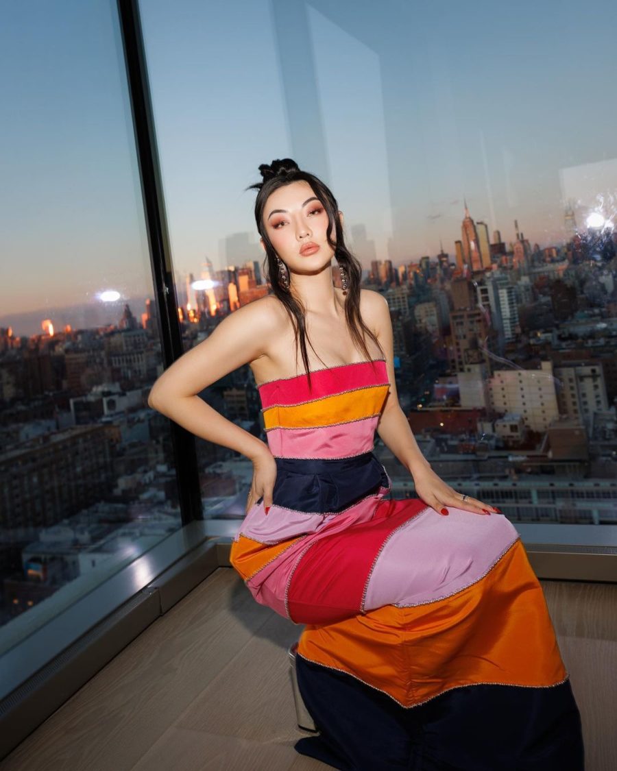 Jessica Wang wearing a summer print trends by carolina herrera // Jessica Wang - Notjessfashion.com