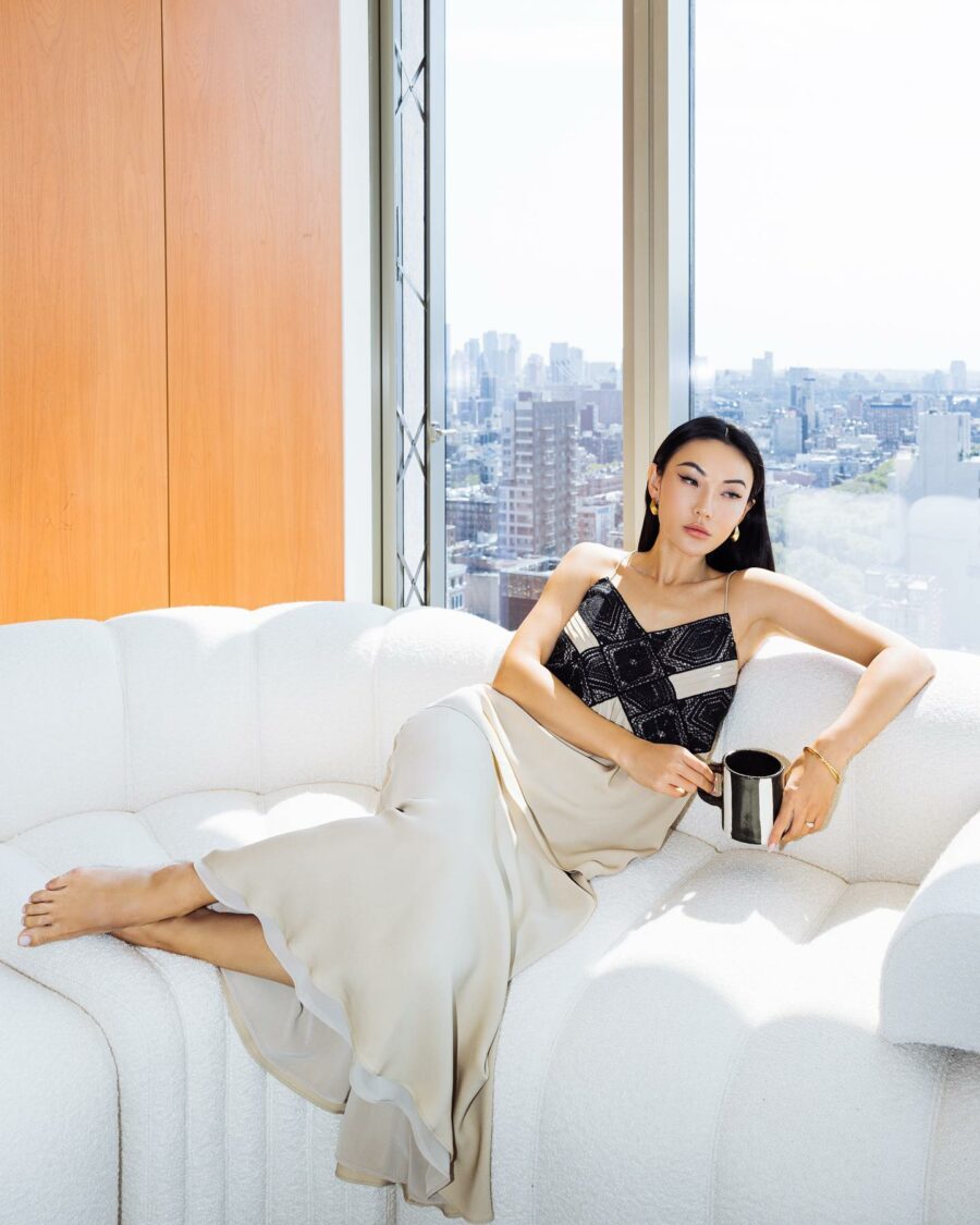 Jessica Wang wearing Lafayette 148 New York dress while sharing wellness trends // Jessica Wang - Notjessfashion.com